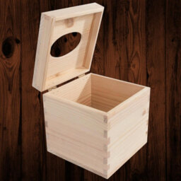 Woodeedoo Square Wooden Tissue Box Cube Dispenser With Hinged Lid Table Decor Bathroom Bedroom Office Refill Tissues Cover Container - thumbnail 1
