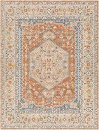 Livabliss Lillian-Washable Orange Brown Traditional Vintage Boho Living Dining Rug 200 X 275 Cm Easy Care, Non Shedding