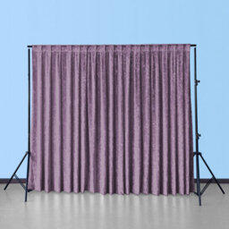 Neel Blue 4X1M Crushed Velvet Backdrop, Photography Background Blackout Curtain - Lavender - thumbnail 1