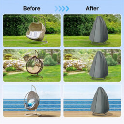 190X115Cmheavy Duty Hanging Swing Egg Chair Cover Garden Patio Outdoor Sun Uv Waterproof - thumbnail 5