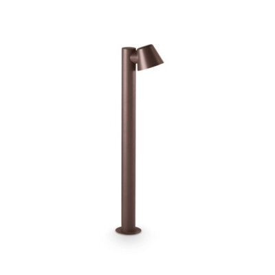Ideal Lux Gas Outdoor Bollard Lamp 1 Light Coffee Ip43, Gu10