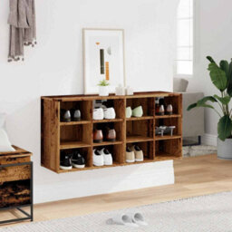 Berkfield Shoe Cabinets 2 Pcs Old Wood 52X30X50 Cm - thumbnail 3