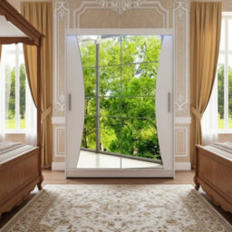 Westa Ix 150 Elegant Mirrored Sliding White Wardrobe For Contemporary Interiors With Rgb Led Colorful - thumbnail 3