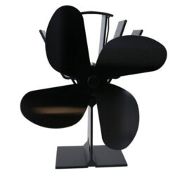 AB Tools 4 Blade Stove Fan Black Heat Powered Fan For Wood / Log Burners Or Fireplace - thumbnail 2