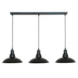 Valuelights Civic Matte Black Metro Dome 3 Drop Diner Bar Matte Black Ceiling Pendant Light - thumbnail 2