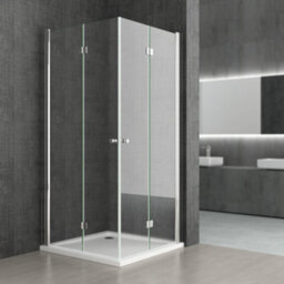 Durovin Bathrooms 800X700mm Double Bifold Doors Shower Enclosure With Anti Slip Tray Transparent L Shape 6mm Safety Glass - thumbnail 3