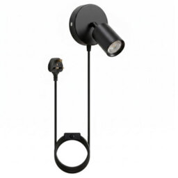 Modern Plug In Wall Light Gu10 350 Rotatable Sconce With Switch 90 Up Down For Bedroom Living Room Black - thumbnail 1