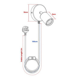 Modern Plug In Wall Light Gu10 350 Rotatable Sconce With Switch 90 Up Down For Bedroom Living Room Black - thumbnail 7