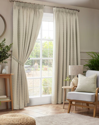 Luxury Living Adiso Pencil Pleat Taped Top Curtains Cream - image 1