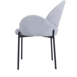 Darphe 2Pcs Grey Upholstered Dining Chairs With Armrest, 60 Cm W X 83 Cm H - thumbnail 3