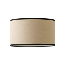 Valuelights Eva Natural Linen Fabric With Black Trim Drum Light Shade And Bulb (D)35Cm - thumbnail 2