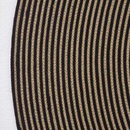 Homescapes Linen And Black Handmade Woven Spiral Braided Rug, 150 Cm Round - thumbnail 3