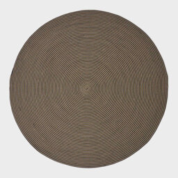 Homescapes Linen And Black Handmade Woven Spiral Braided Rug, 150 Cm Round - thumbnail 2