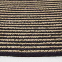 Homescapes Linen And Black Handmade Woven Spiral Braided Rug, 150 Cm Round - thumbnail 4