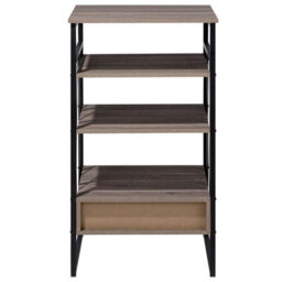 Wyld And Coco Nova Taupe Console Table Tv Stand - 3 Shelves, 1 Drawer, Taupe Oak Effect, Industrial Style - thumbnail 6