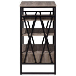 Wyld And Coco Nova Taupe Console Table Tv Stand - 3 Shelves, 1 Drawer, Taupe Oak Effect, Industrial Style - thumbnail 1