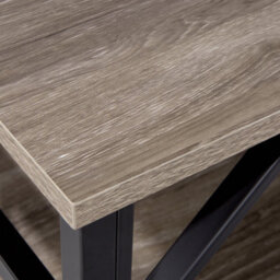 Wyld And Coco Nova Taupe Console Table Tv Stand - 3 Shelves, 1 Drawer, Taupe Oak Effect, Industrial Style - thumbnail 8