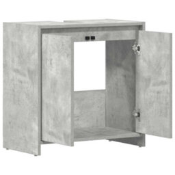 Berkfield Sturdy Bathroom Cabinet Concrete Grey 60X33X61 Cm Engineered Wood - thumbnail 5