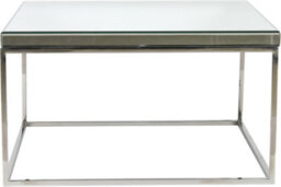 Pacific Lifestyle Mirrored Glass Square Coffee Table With Bevelled Edge And Silver Metal Frame 70Cm, Elysee - thumbnail 2