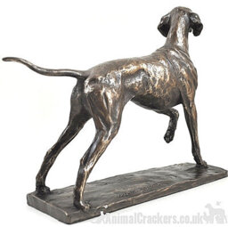 Animal Crackers Pointer Dog Figurine In Solid Cold Cast Bronze Designed By David Geenty - thumbnail 3
