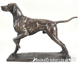 Animal Crackers Pointer Dog Figurine In Solid Cold Cast Bronze Designed By David Geenty - thumbnail 2