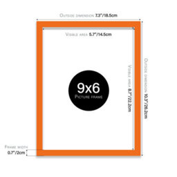 9X6 Orange Picture Frame (22.9 X 15.2Cm) Poster, Photo, Artwork, Gallery Wall Or Print - thumbnail 3