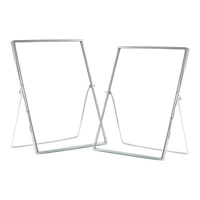 "Nicola Spring Standing Metal Photo Frames - 8"" X 10"" - Silver - Picture Frame Freestanding Frame Display Poster Frame - Set Of 2" - image 1
