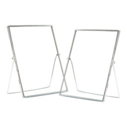 "Nicola Spring Standing Metal Photo Frames - 8"" X 10"" - Silver - Picture Frame Freestanding Frame Display Poster Frame - Set Of 2" - thumbnail 1