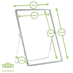 "Nicola Spring Standing Metal Photo Frames - 8"" X 10"" - Silver - Picture Frame Freestanding Frame Display Poster Frame - Set Of 2" - thumbnail 3