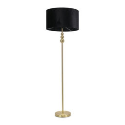 Valuelights Marissa Gold Stacked Ball Floor Lamp With Black Velvet Shade - thumbnail 2