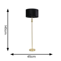 Valuelights Marissa Gold Stacked Ball Floor Lamp With Black Velvet Shade - thumbnail 6