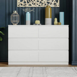 SquareBoxx Fairfield Minimalist Large Chest Of Drawers 8 Draw In Matt White - thumbnail 2