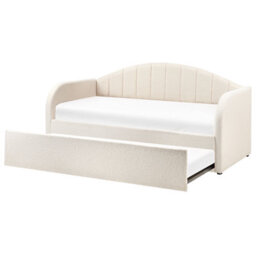 Beliani Trundle Bed Boucle Eyburie 90 X 200 Cm (Eu Single) Light Beige - thumbnail 4