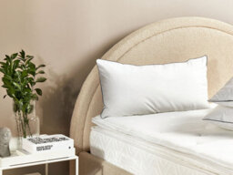 Beliani Bed Pillow Pelister High Microfibre 40 X 80 Cm White - thumbnail 2