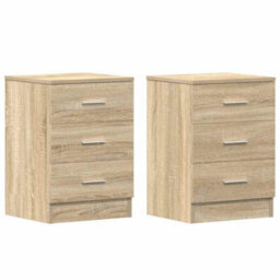 Walplus Bedside Cabinets 2 Pcs Sonoma Oak 38X35X56 Cm Engineered Wood - thumbnail 2