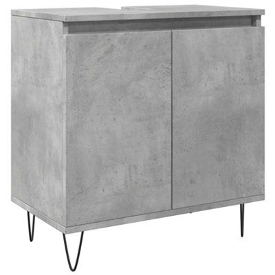 Berkfield Industrial Bathroom Cabinet Concrete Grey 58X33X60 Cm Engineered Wood - image 1