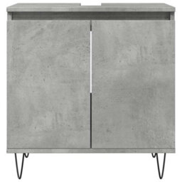 Berkfield Industrial Bathroom Cabinet Concrete Grey 58X33X60 Cm Engineered Wood - thumbnail 4
