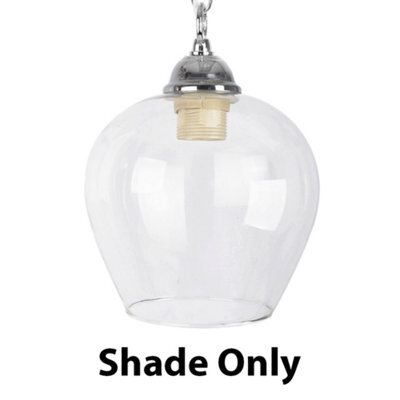 Valuelights Lewis Classic Style Clear Glass Bell Dome Ceiling Lamp Light Shade (D)18Cm