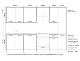 Impact Furniture Kitchen Cabinets Set 9 Unit 280Cm Package With Tall Slim Larder And Oven Housing Modern White Gloss Cupboards Ella - thumbnail 2