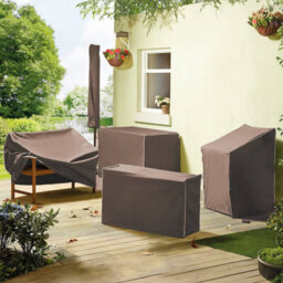 Gainsborough Stacking Chair Cover - Made From Weatherproof Uv Protected 300D Pvc-Coated Polyester - Mocha - thumbnail 2