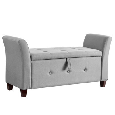 Storage Ottoman Seat Stool Bench Chest Toy Box Pouffee Light - image 1