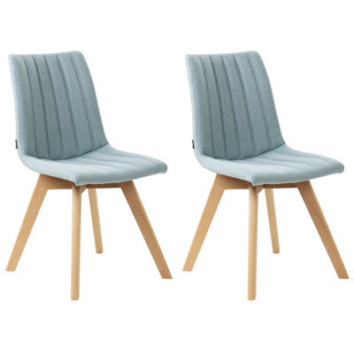 Beliani Set Of 2 Dining Chairs Calgary Fabric Light Blue - image 1