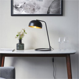 Loops 2 Pack Matt Black & Antique Brass Task Lamp - Adjustable Industrial Shade Table Light - thumbnail 4