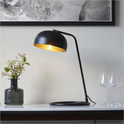 Loops 2 Pack Matt Black & Antique Brass Task Lamp - Adjustable Industrial Shade Table Light - thumbnail 3