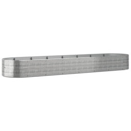 Berkfield Durable Garden Planter Powder-Coated Steel 584X140X68 Cm Silver