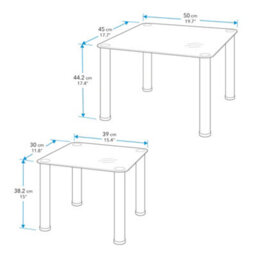 Avf 50Cm X 45Cm Nesting Side Table Set - Black Glass & Chrome - thumbnail 4