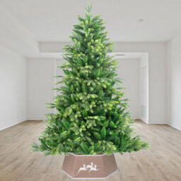 Shatchi 26.8Inch Christmas Tree Skirt Foldable Burlap Xmas Tree Stand Base Cover For Tree Decorations - thumbnail 3