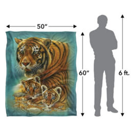Jq Licensing Silky Tiger & Cubs Supersoft Blanket Multicoloured (152Cm X 127Cm) - thumbnail 5