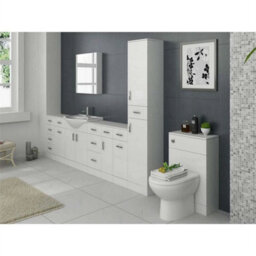 Bathroom Cabinet Cupboard Wooden Floor Freestanding Drawer Storage Unit White - thumbnail 4