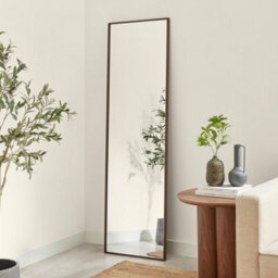 Furniturebox Uk Inga Walnut Wood Full Length Rectangle 170X50Cm Mirror